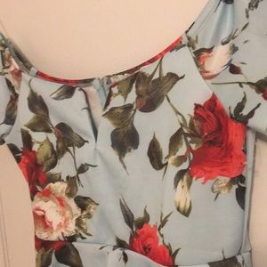 Mint Floral Plus size Peplum Dress